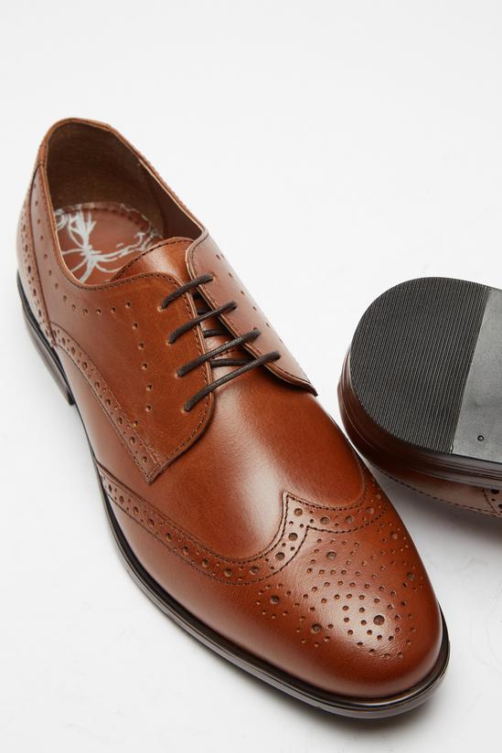 Burton Tan Leather Brogue Shoes 3