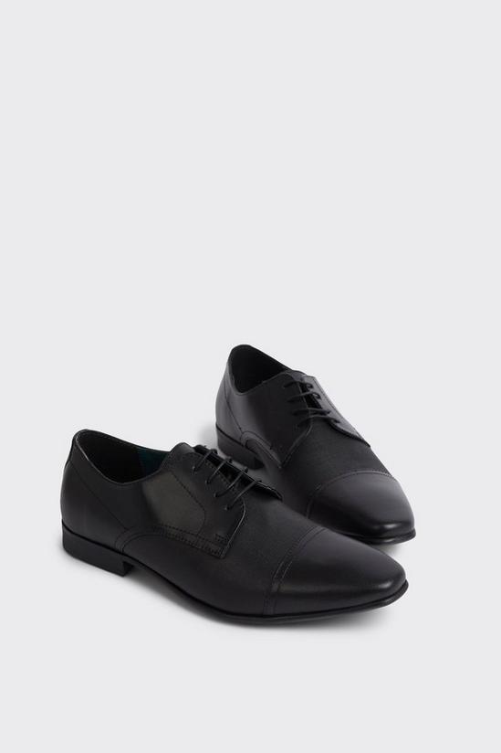 Burton Black Leather Cap Toe Derby Shoes 2