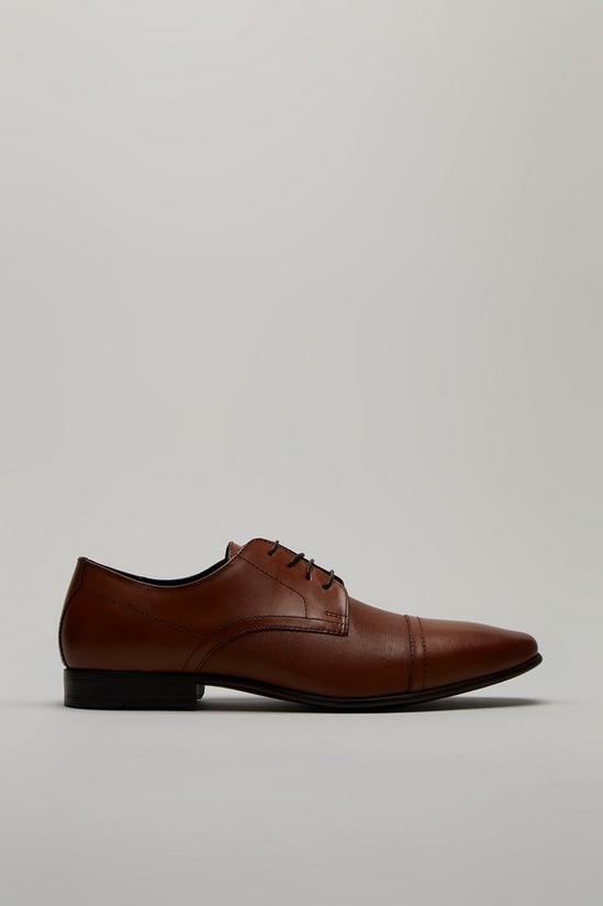 Burton Tan Leather Cap Toe Derby Shoes 1