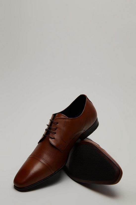 Burton Tan Leather Cap Toe Derby Shoes 3