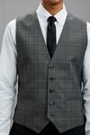 Burton Tailored Fit Grey Pow Check Waistcoat thumbnail 6
