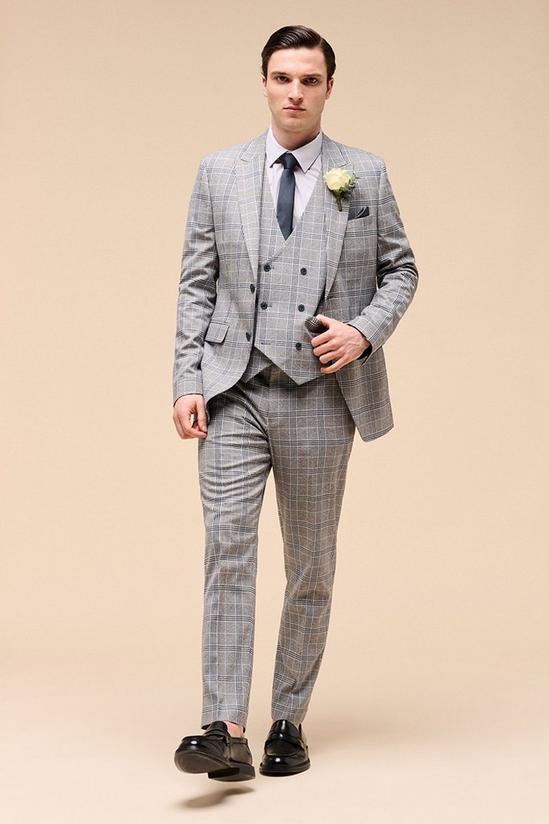 Burton Skinny Fit Grey Check Waistcoat 4