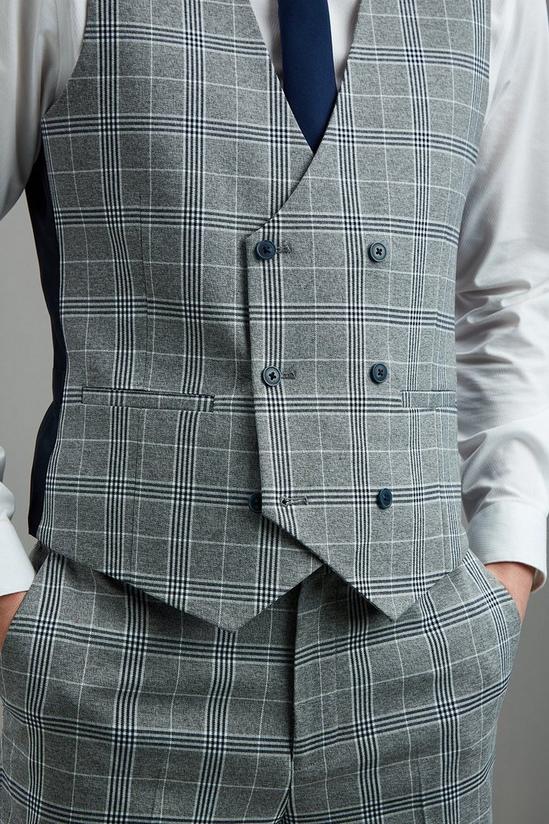 Burton Skinny Fit Grey Check Waistcoat 6
