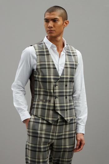 Related Product Skinny Fit Folk Brown Check Waistcoat