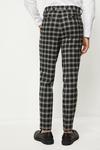 Burton Slim Fit Black Check Pleated Suit Trousers thumbnail 3