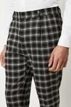 Burton Slim Fit Black Check Pleated Suit Trousers thumbnail 4