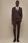 Burton Slim Fit Brown Check Suit Trousers thumbnail 1