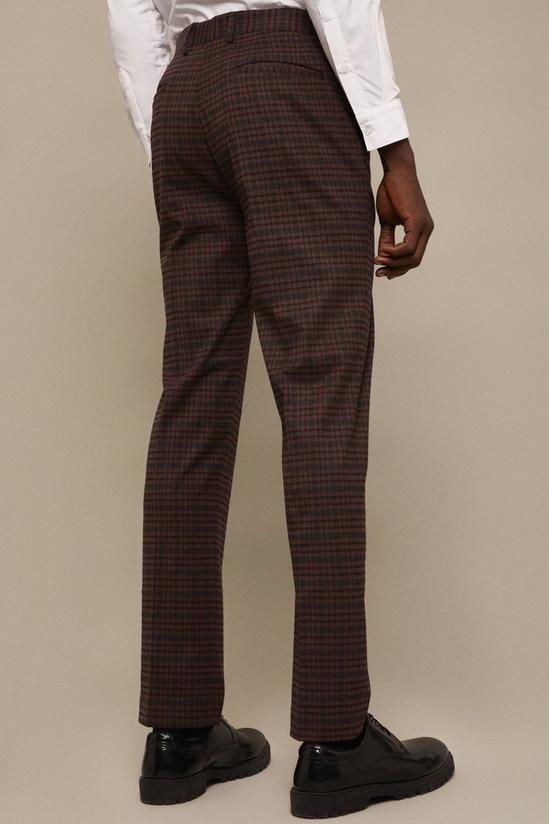 Burton Slim Fit Brown Check Suit Trousers 3