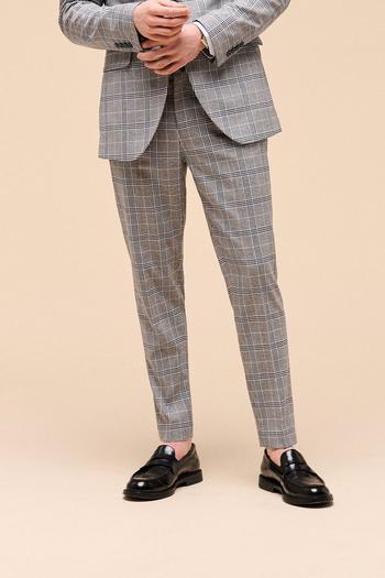 Related Product Skinny Fit Grey Check  Suit Trousers