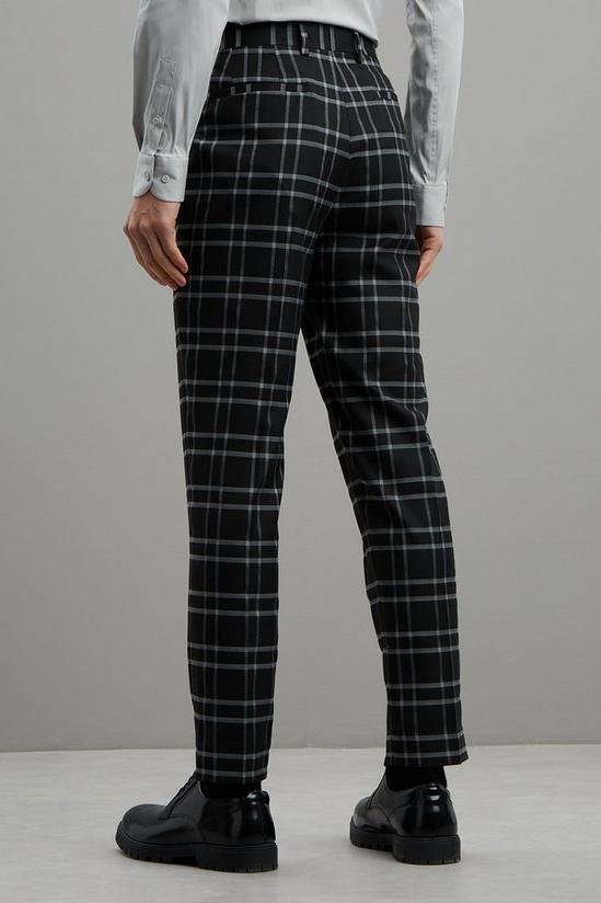 Burton Slim Fit Black Check Suit Trousers 3