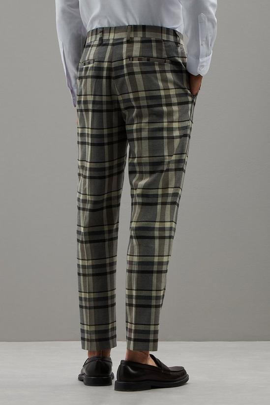Burton Skinny Fit Folk Brown Check Suit Trousers 3