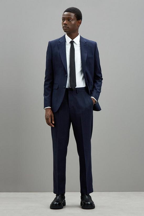 Burton Slim Fit Navy Self Stripe Suit Jacket 2