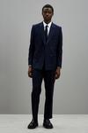 Burton Slim Fit Navy Self Stripe Double Breasted  Suit Jacket thumbnail 2