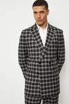 Burton Slim Fit Black Check Double Breasted Suit Jacket thumbnail 1