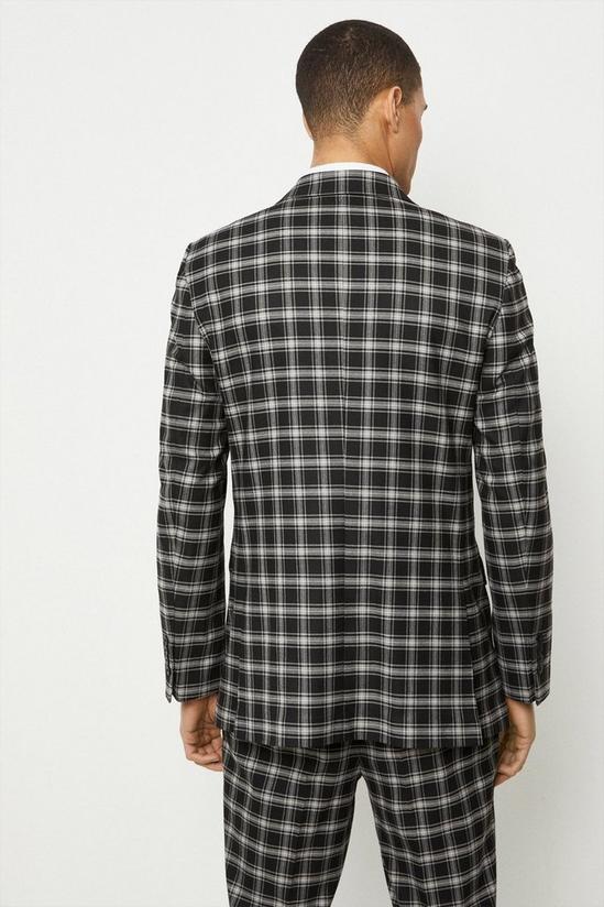 Burton Slim Fit Black Check Double Breasted Suit Jacket 3
