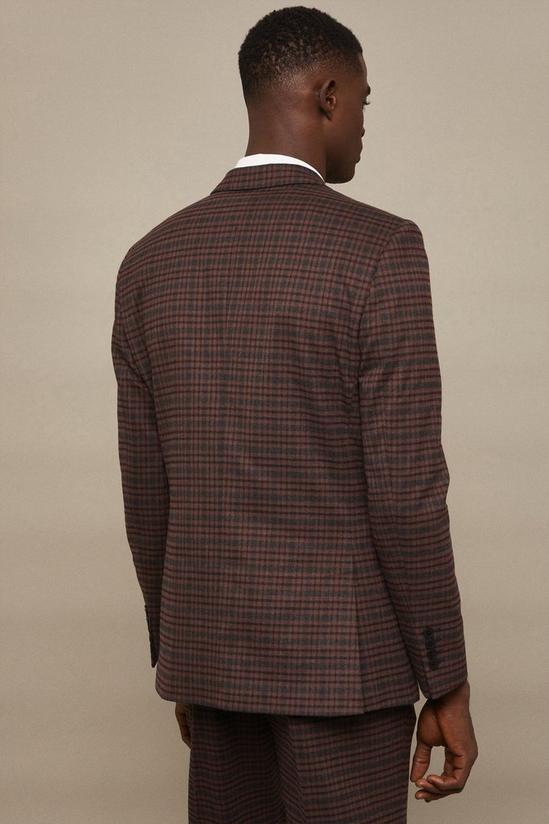 Burton Slim Fit Brown Check Suit Jacket 3