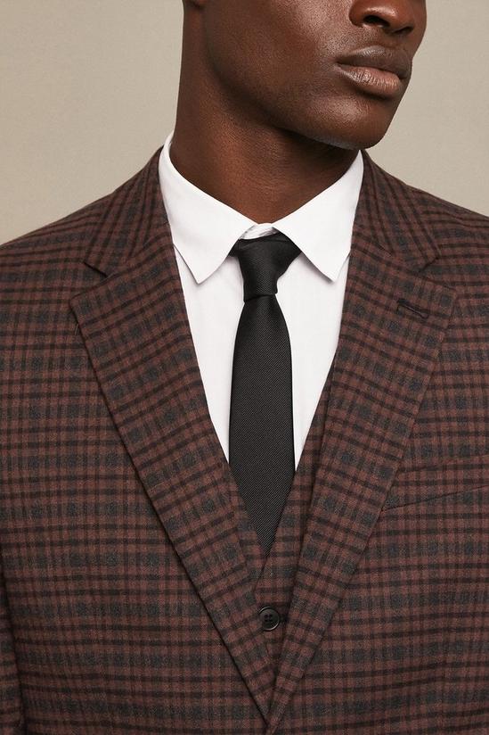 Burton Slim Fit Brown Check Suit Jacket 4