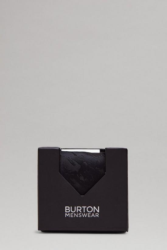 Burton Black Jacquard Tie, Square, Tie Bar Gift Box 1