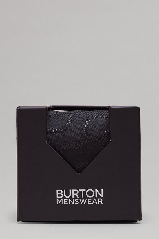 Burton Black Glitter Tie, Square, Tie Bar Gift Box 3