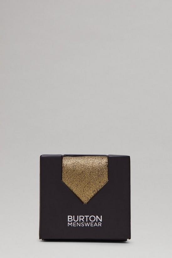 Burton Gold Glitter Tie Set And Cuff Links Gift Box 1