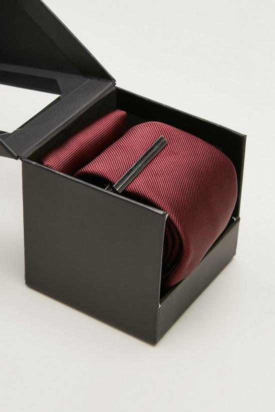 Burton Dark Burgundy Tie, Square and Tie Bar Gifting Box 2