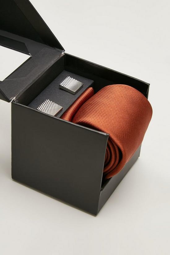 Burton Rust Tie, Square And Cuff Links Gifting Box 2