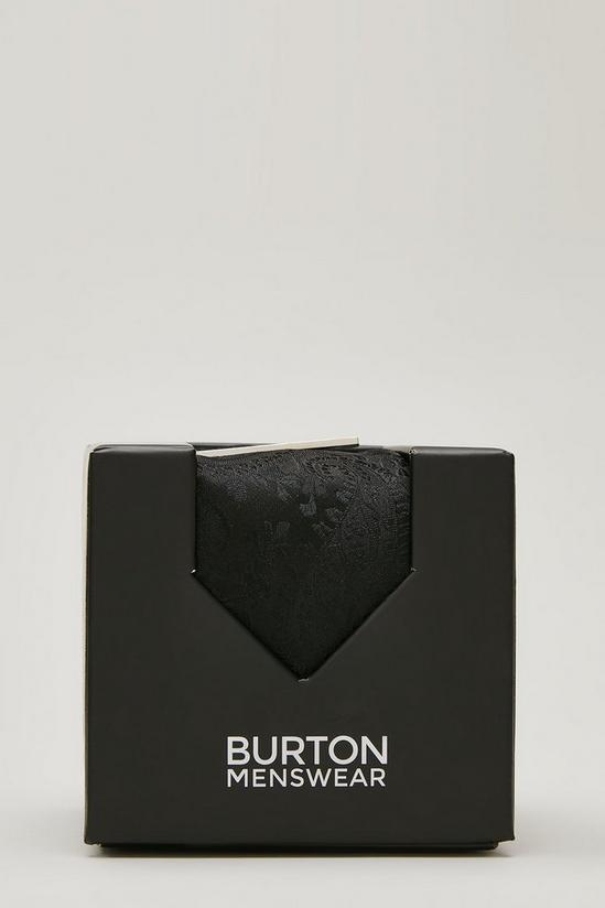 Burton Black Paisley Tie Set And Tie Bar Gift Box 1