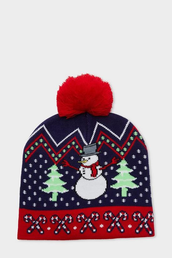 Burton Christmas Snowman Bobble Hat 1