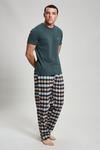 Burton Green Short Sleeve T-Shirt & Check Pyjama Set thumbnail 2