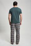 Burton Green Short Sleeve T-Shirt & Check Pyjama Set thumbnail 3
