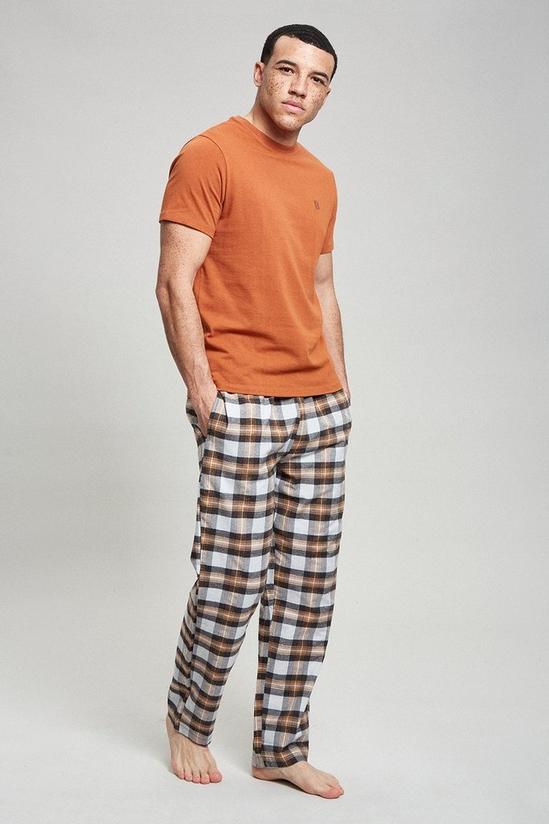 Burton Rust Short Sleeve T-Shirt & Check Pyjama Set 1