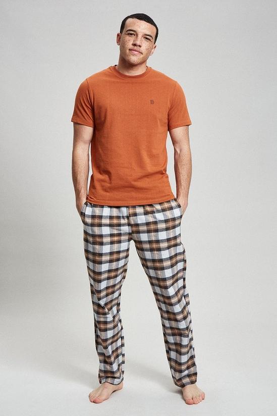 Burton Rust Short Sleeve T-Shirt & Check Pyjama Set 2