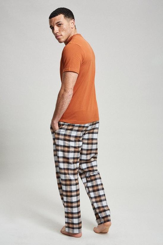 Burton Rust Short Sleeve T-Shirt & Check Pyjama Set 3