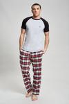 Burton Grey Short Sleeve T-Shirt & Check Pyjama Set thumbnail 1