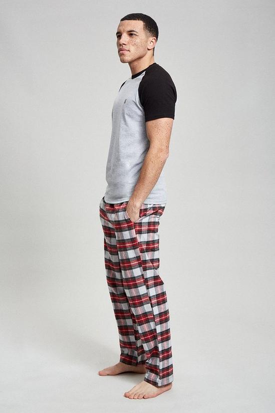 Burton Grey Short Sleeve T-Shirt & Check Pyjama Set 2