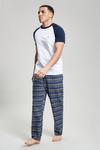 Burton White Short Sleeve Tee & Check Pyjama Set thumbnail 1