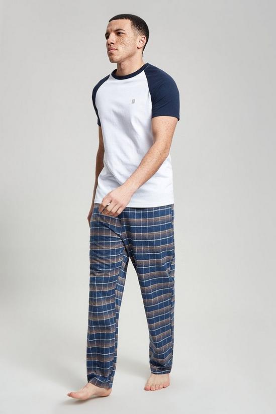 Burton White Short Sleeve Tee & Check Pyjama Set 1