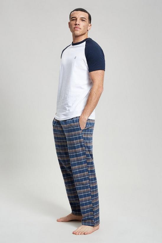 Burton White Short Sleeve Tee & Check Pyjama Set 2