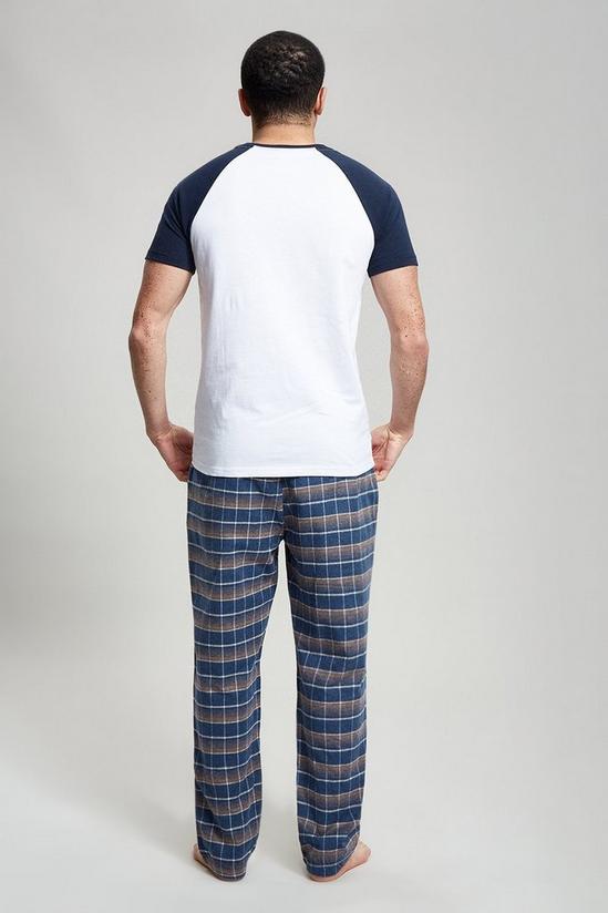 Burton White Short Sleeve Tee & Check Pyjama Set 3