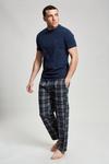 Burton Navy Short Sleeve Tee & Check Pyjama Set thumbnail 1