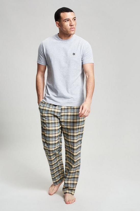 Burton Grey Short Sleeve T-Shirt & Check Pyjama Set 2