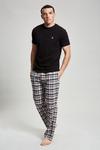 Burton Black Short Sleeve T-Shirt & Check Pyjama Set thumbnail 1