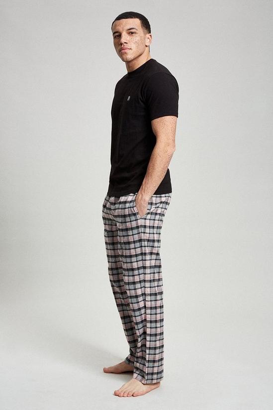 Burton Black Short Sleeve T-Shirt & Check Pyjama Set 2