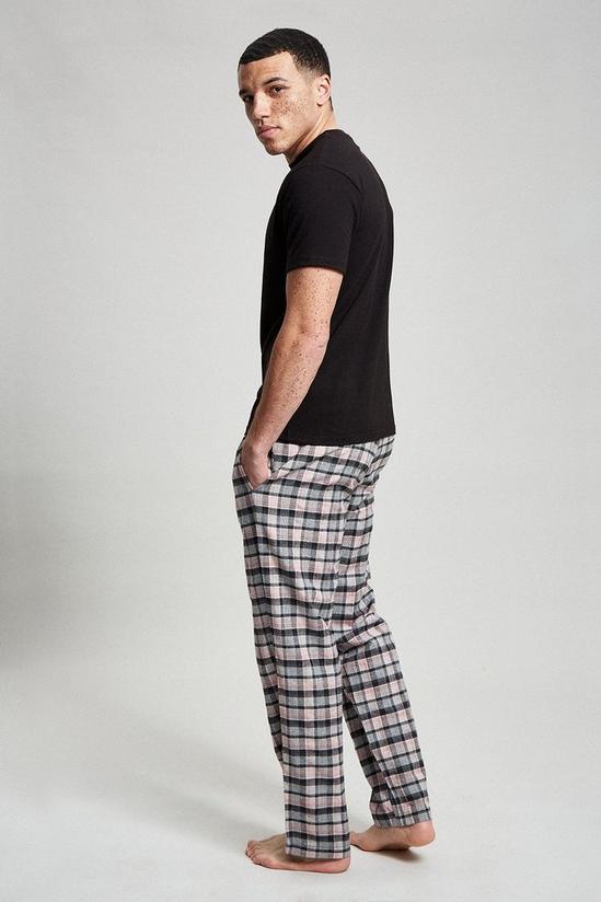 Burton Black Short Sleeve T-Shirt & Check Pyjama Set 3