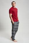 Burton Burgundy Short Sleeve & Check Pyjama Set thumbnail 1