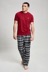 Burton Burgundy Short Sleeve & Check Pyjama Set thumbnail 2