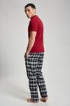 Burton Burgundy Short Sleeve & Check Pyjama Set thumbnail 3