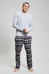 Burton Grey Long Sleeve T-Shirt & Check Pyjama Set thumbnail 2