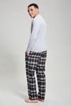 Burton Grey Long Sleeve T-Shirt & Check Pyjama Set thumbnail 3