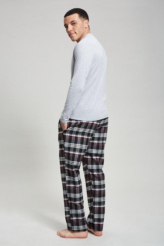 Burton Grey Long Sleeve T-Shirt & Check Pyjama Set 3